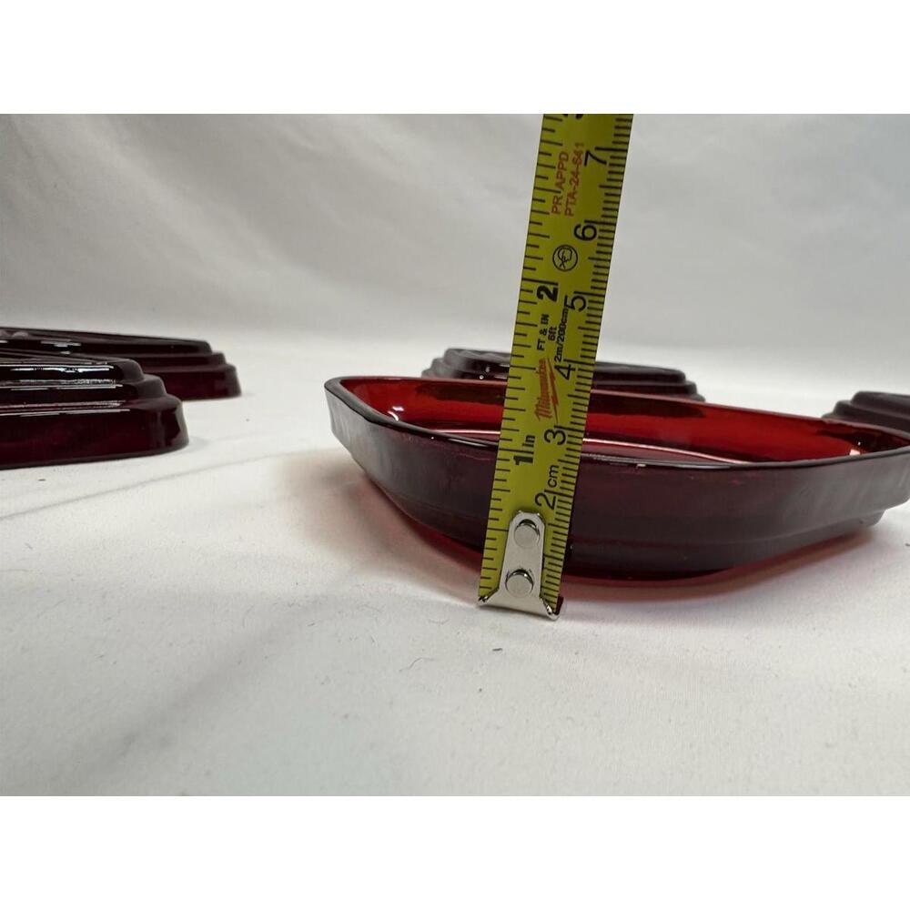 Vintage Anchor Hocking Manhattan Ruby Red Relish Tray Insert Triangular - Picture 13 of 14